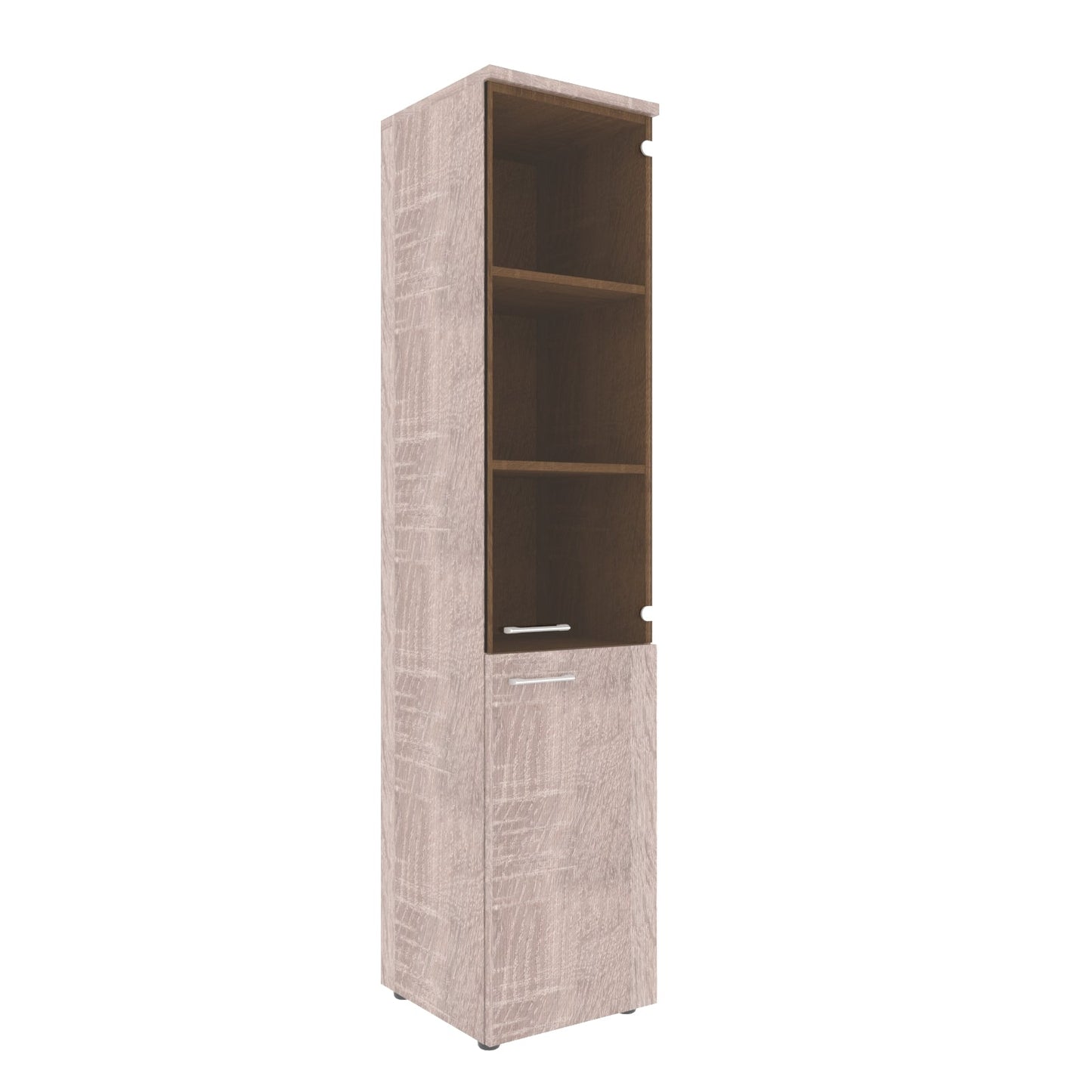 FULL HEIGHT CABINET, MADE IN E1 LAMINATE CHIPBOARD, WITH GLASS AND WOODEN SWING DOORS by Treejar | Souqify
