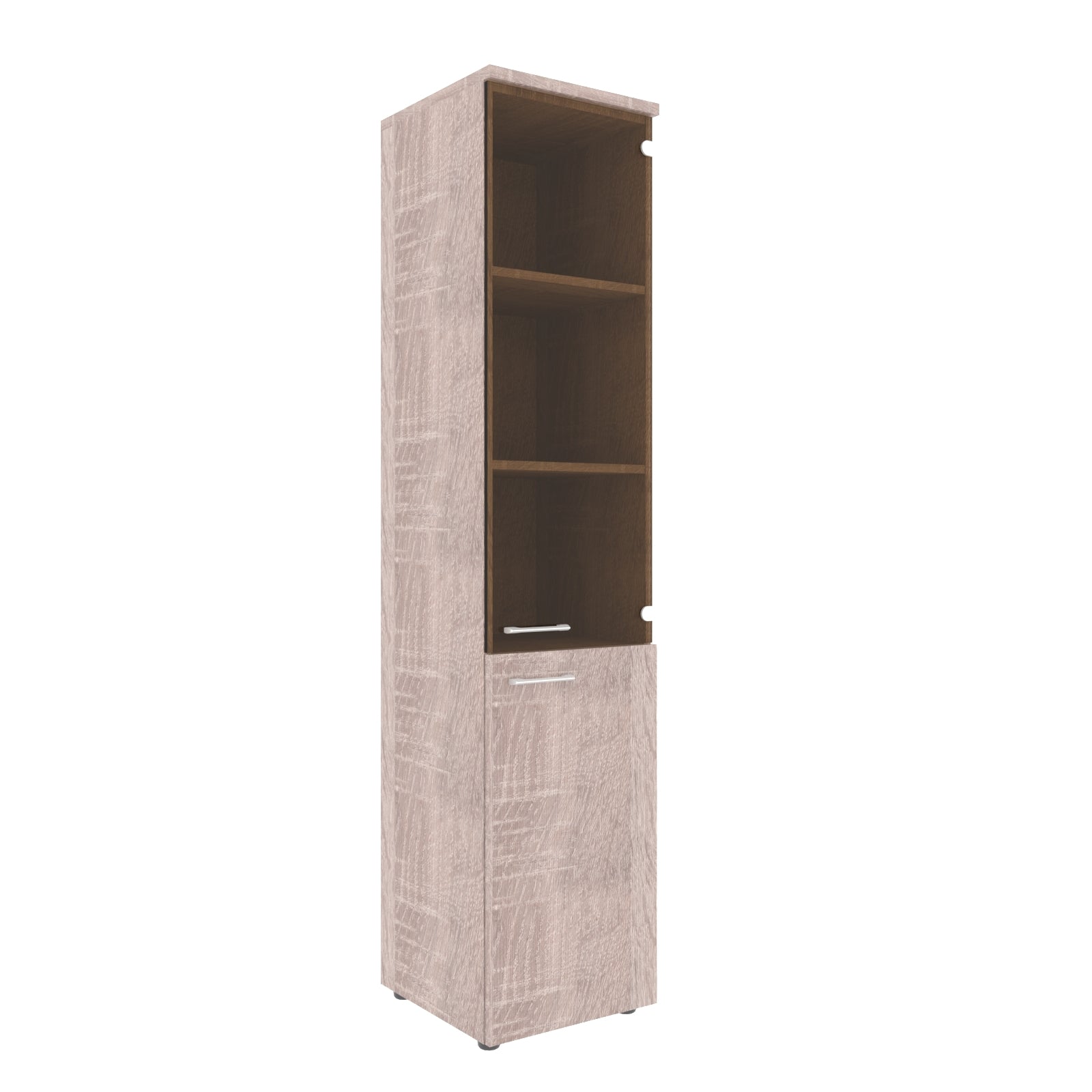 FULL HEIGHT CABINET, MADE IN E1 LAMINATE CHIPBOARD, WITH GLASS AND WOODEN SWING DOORS by Treejar | Souqify