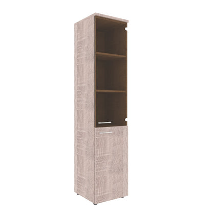 FULL HEIGHT CABINET, MADE IN E1 LAMINATE CHIPBOARD, WITH GLASS AND WOODEN SWING DOORS by Treejar | Souqify
