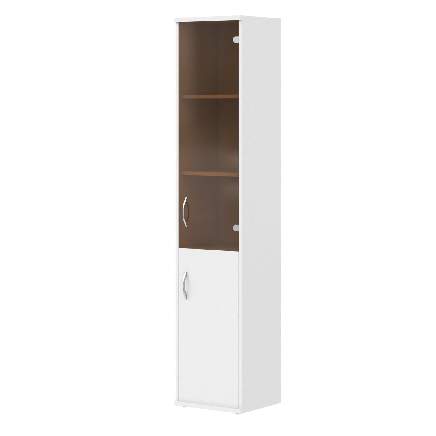 FULL HEIGHT CABINET, MADE IN E1 LAMINATE CHIPBOARD, WITH GLASS AND WOODEN SWING DOORS by Treejar | Souqify