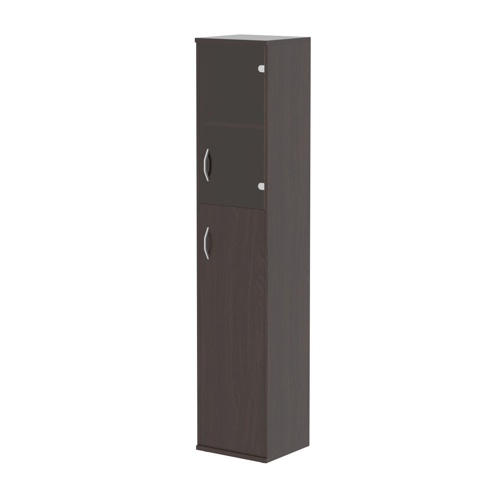 FULL HEIGHT CABINET, MADE IN E1 LAMINATE CHIPBOARD, WITH GLASS AND WOODEN SWING DOORS by Treejar | Souqify