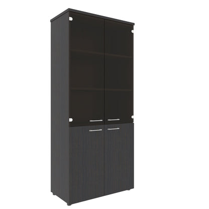 FULL HEIGHT CABINET, MADE IN E1 LAMINATE CHIPBOARD, WITH GLASS AND WOODEN SWING DOORS by Treejar | Souqify