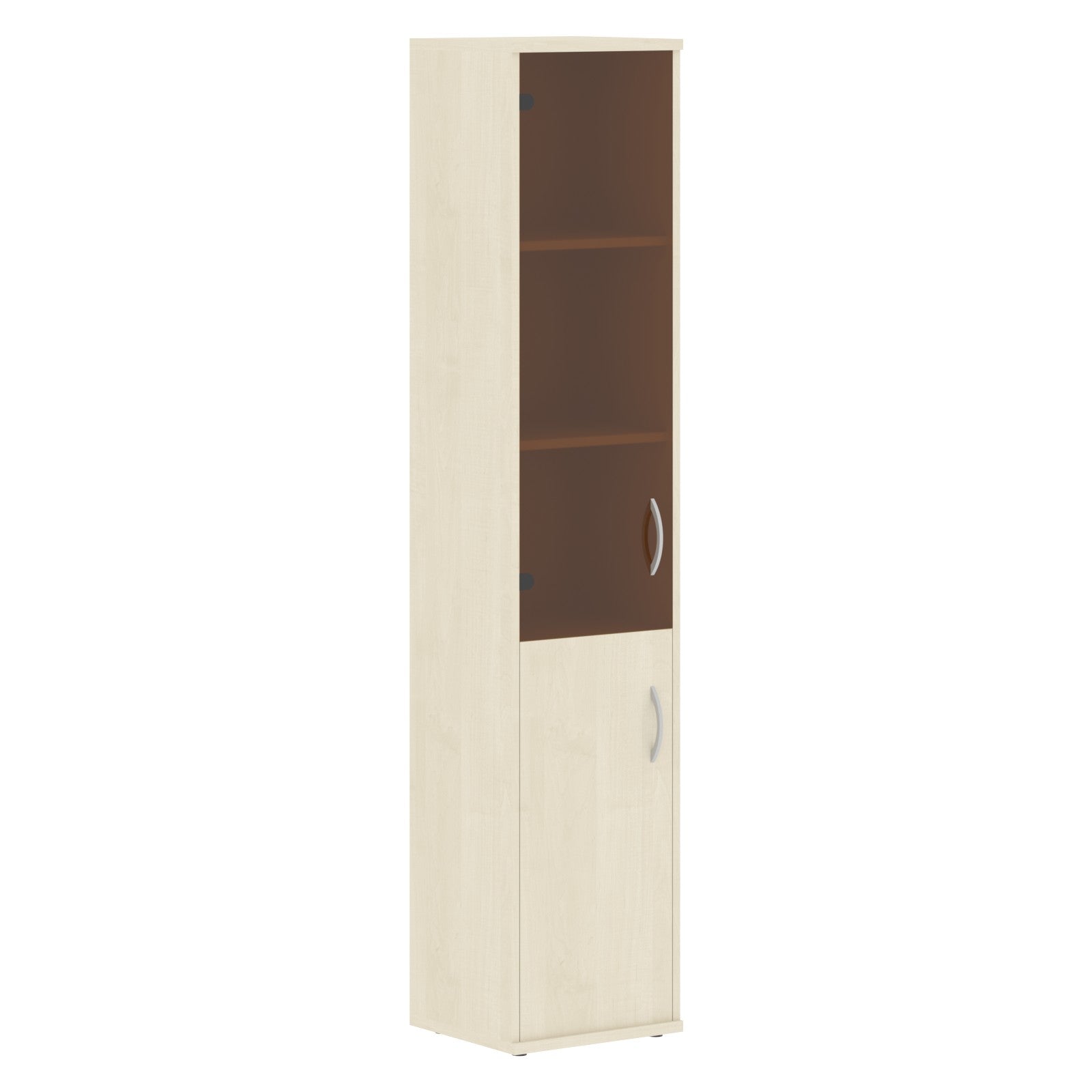 FULL HEIGHT CABINET, MADE IN E1 LAMINATE CHIPBOARD, WITH GLASS AND WOODEN SWING DOORS by Treejar | Souqify
