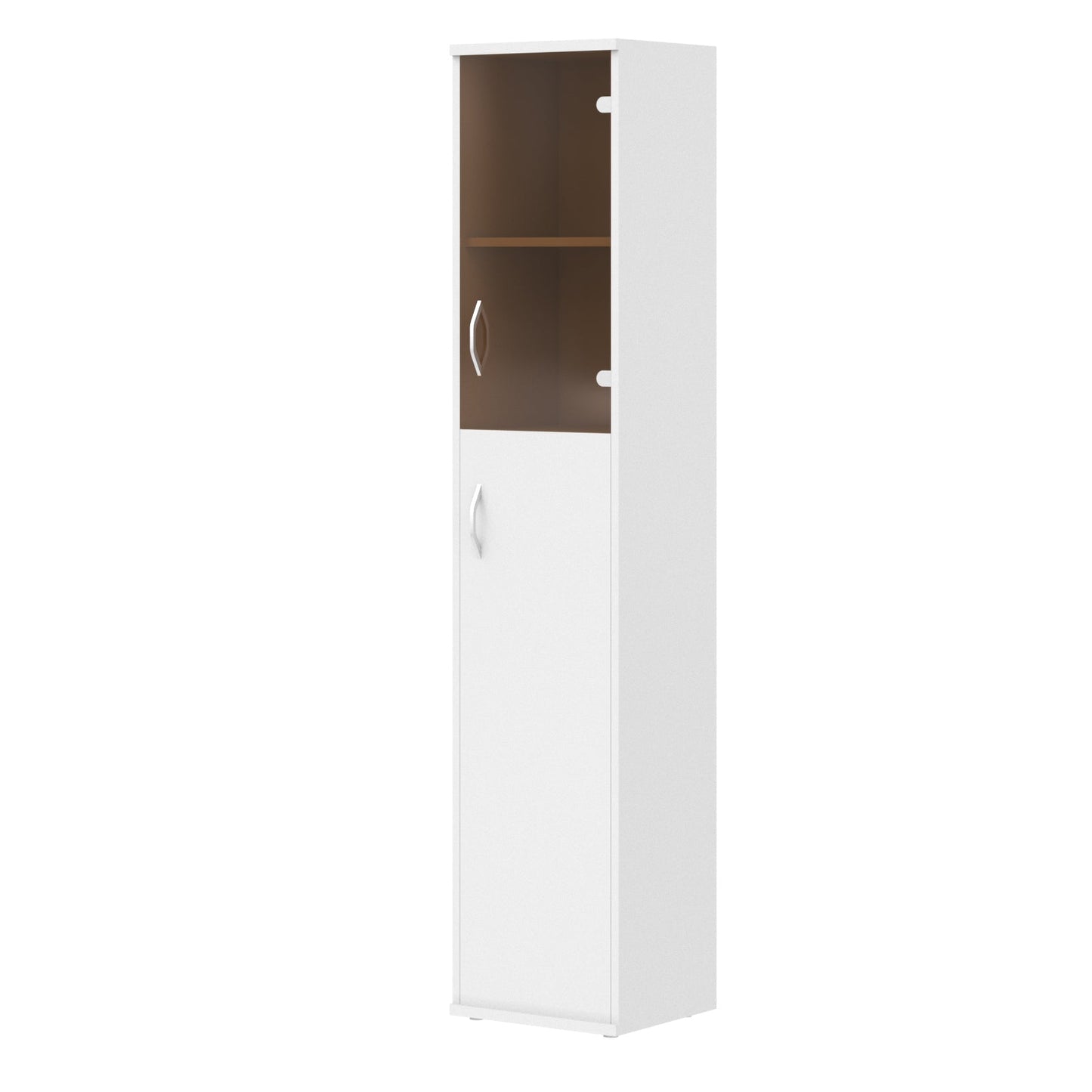 FULL HEIGHT CABINET, MADE IN E1 LAMINATE CHIPBOARD, WITH GLASS AND WOODEN SWING DOORS by Treejar | Souqify