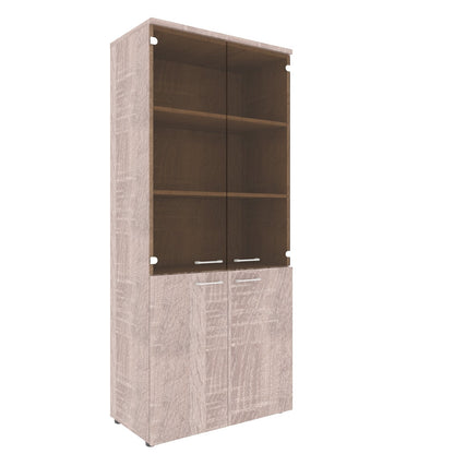 FULL HEIGHT CABINET, MADE IN E1 LAMINATE CHIPBOARD, WITH GLASS AND WOODEN SWING DOORS by Treejar | Souqify