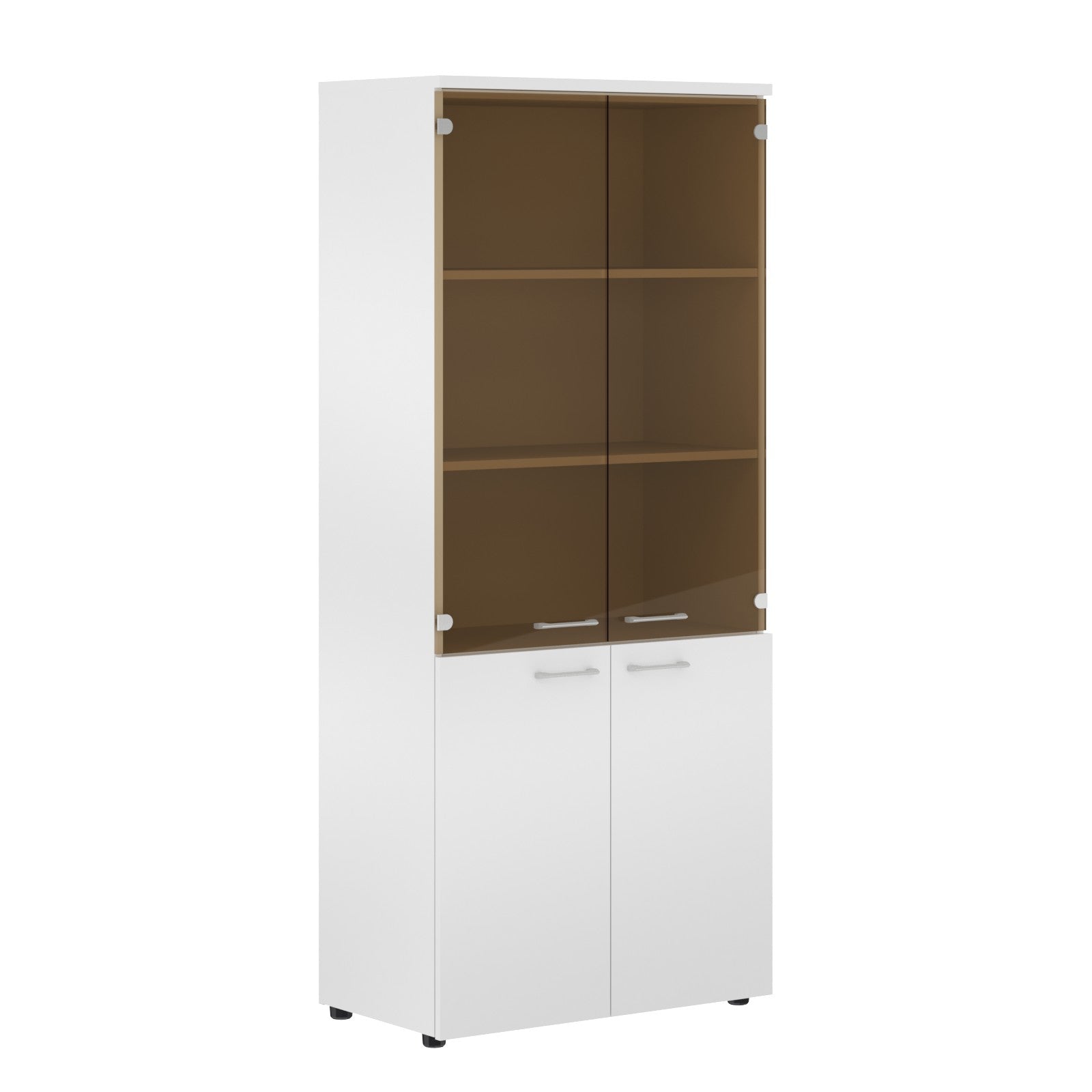 FULL HEIGHT CABINET, MADE IN E1 LAMINATE CHIPBOARD, WITH GLASS AND WOODEN SWING DOORS by Treejar | Souqify
