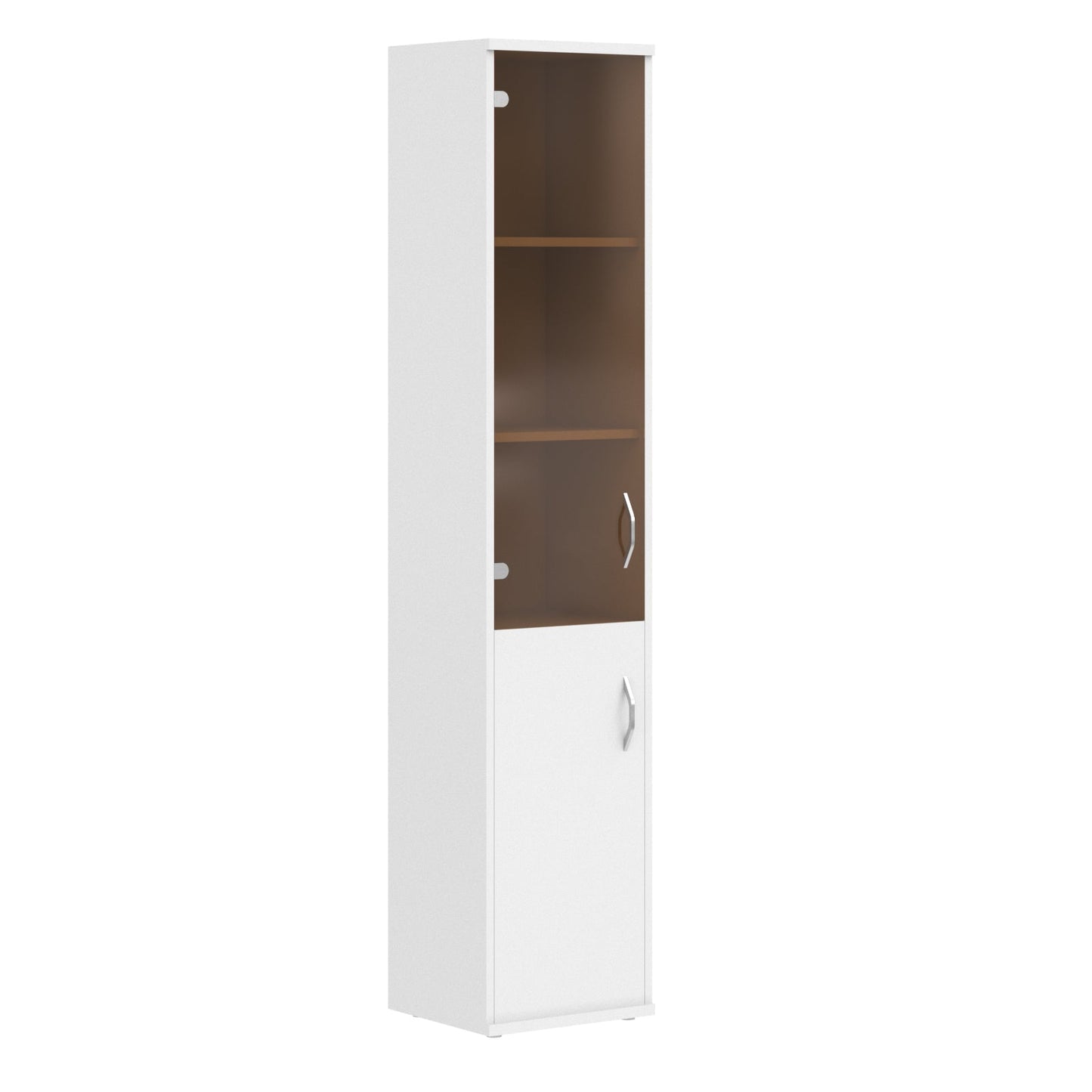 FULL HEIGHT CABINET, MADE IN E1 LAMINATE CHIPBOARD, WITH GLASS AND WOODEN SWING DOORS by Treejar | Souqify