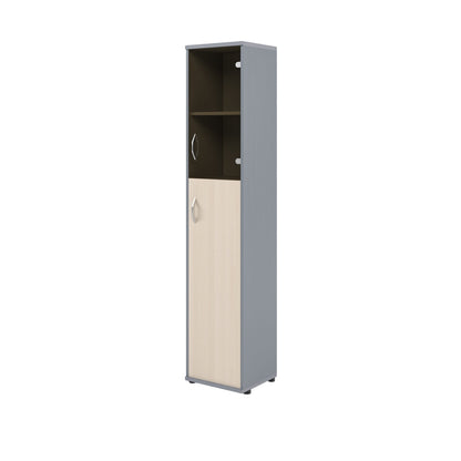 FULL HEIGHT CABINET, MADE IN E1 LAMINATE CHIPBOARD, WITH GLASS AND WOODEN SWING DOORS by Treejar | Souqify