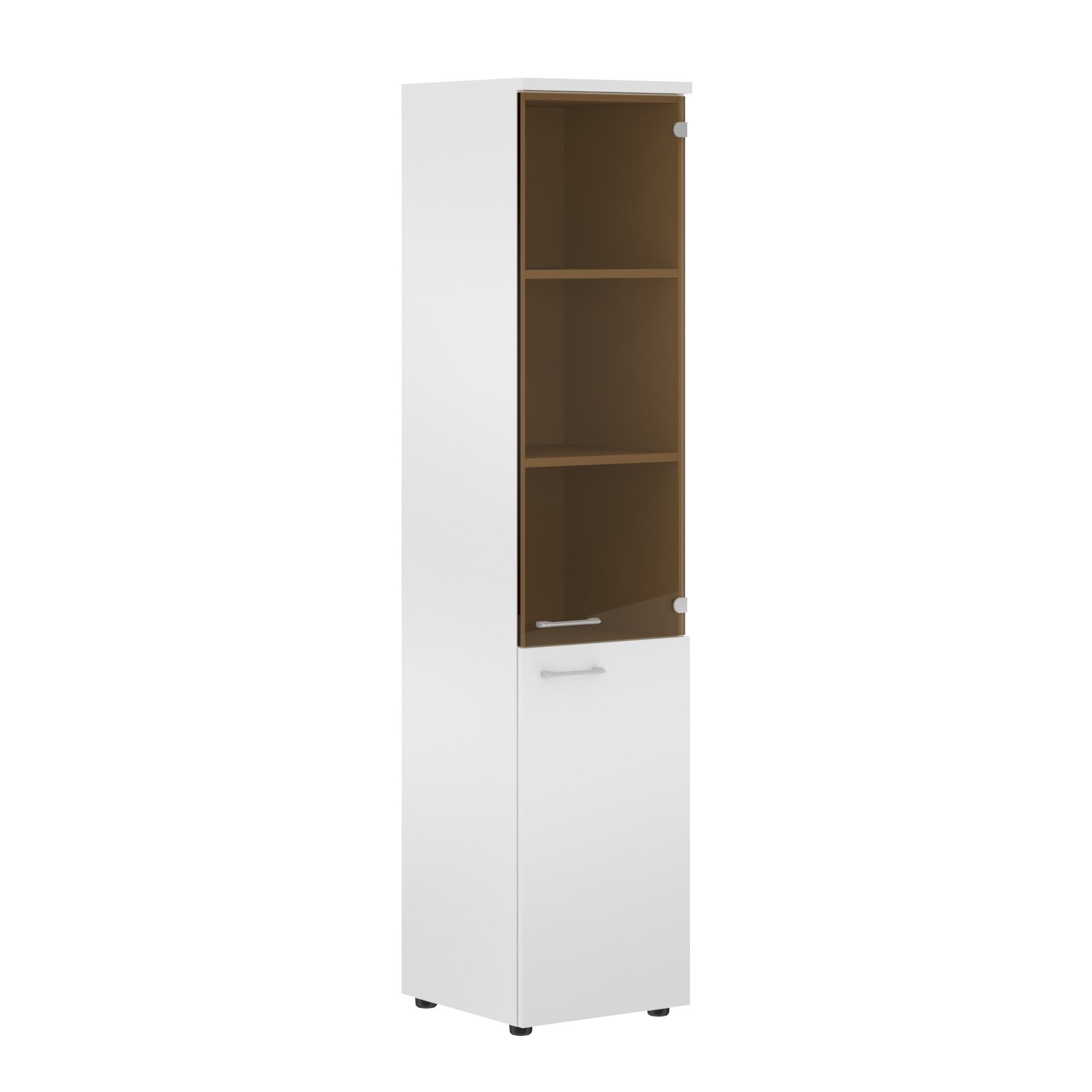 FULL HEIGHT CABINET, MADE IN E1 LAMINATE CHIPBOARD, WITH GLASS AND WOODEN SWING DOORS by Treejar | Souqify