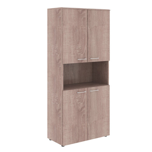 FULL HEIGHT CABINET MADE IN E1 LAMINATE CHIPBOARD WITH OPEN SHELF AND WOODEN SWING DOORS by Treejar | Souqify