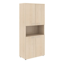 FULL HEIGHT CABINET MADE IN E1 LAMINATE CHIPBOARD WITH OPEN SHELF AND WOODEN SWING DOORS by Treejar | Souqify