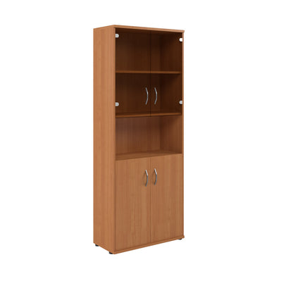 FULL HEIGHT CABINET, MADE IN E1 LAMINATE CHIPBOARD, WITH OPEN SHELF, GLASS AND WOODEN SWING DOORS by Treejar | Souqify