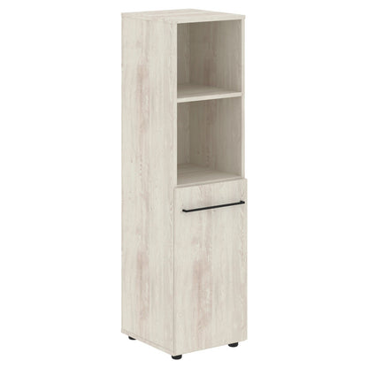 FULL HEIGHT CABINET, MADE IN E1 LAMINATE CHIPBOARD, WITH OPEN SHELVES AND WOODEN SWING DOOR by Treejar | Souqify