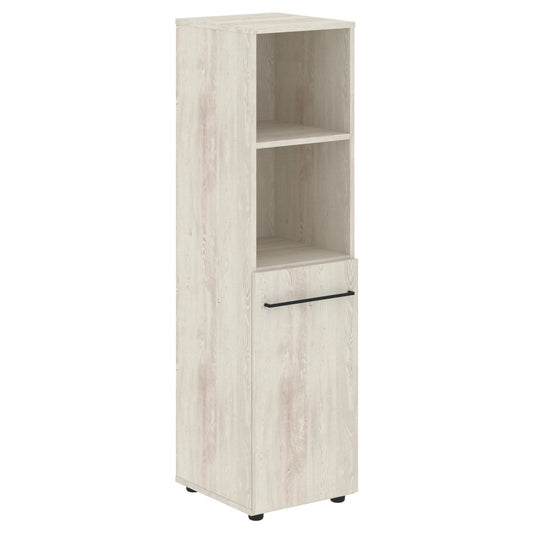FULL HEIGHT CABINET, MADE IN E1 LAMINATE CHIPBOARD, WITH OPEN SHELVES AND WOODEN SWING DOOR by Treejar | Souqify