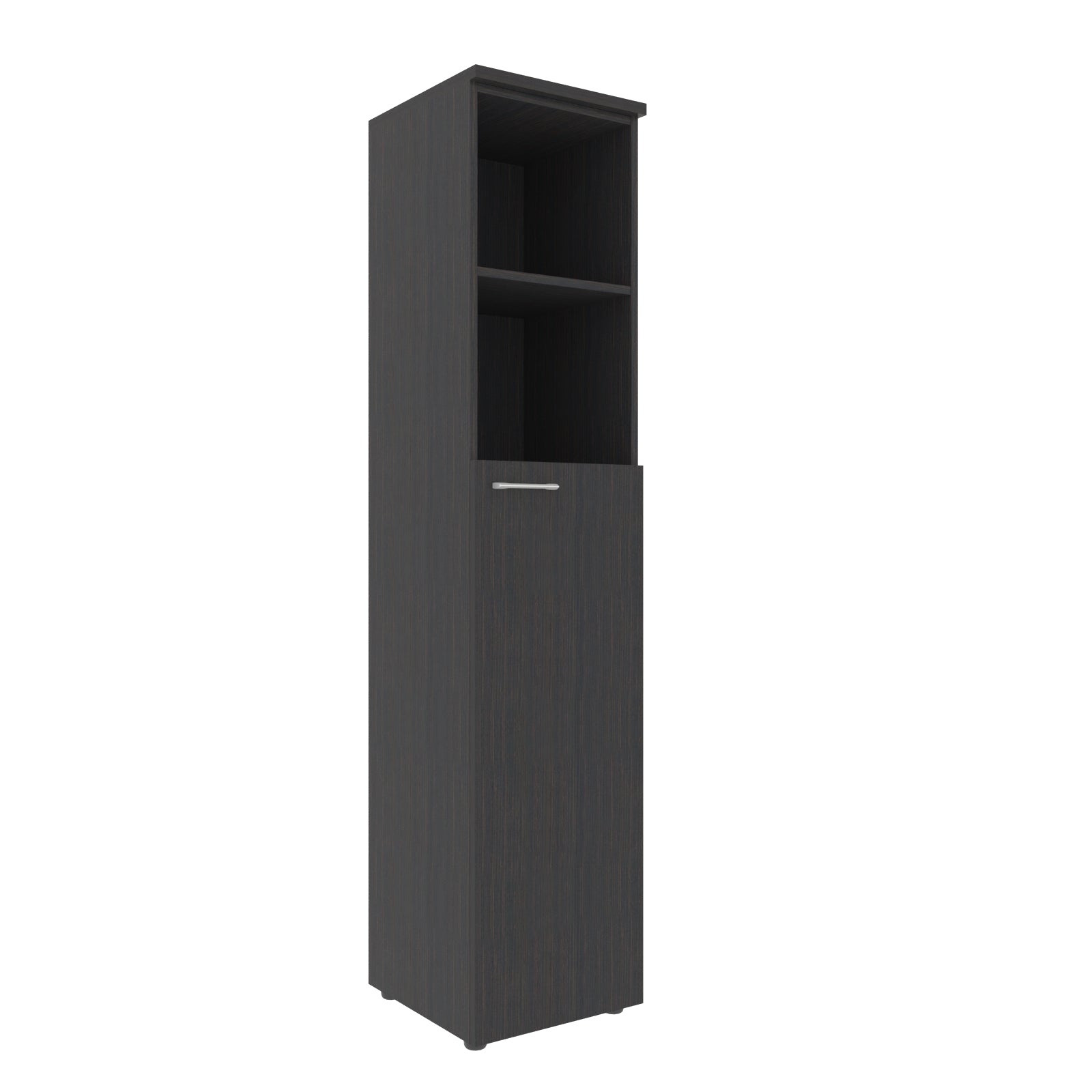 FULL HEIGHT CABINET, MADE IN E1 LAMINATE CHIPBOARD, WITH OPEN SHELVES AND WOODEN SWING DOOR by Treejar | Souqify