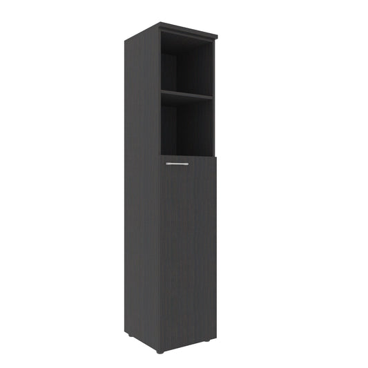 FULL HEIGHT CABINET, MADE IN E1 LAMINATE CHIPBOARD, WITH OPEN SHELVES AND WOODEN SWING DOOR by Treejar | Souqify
