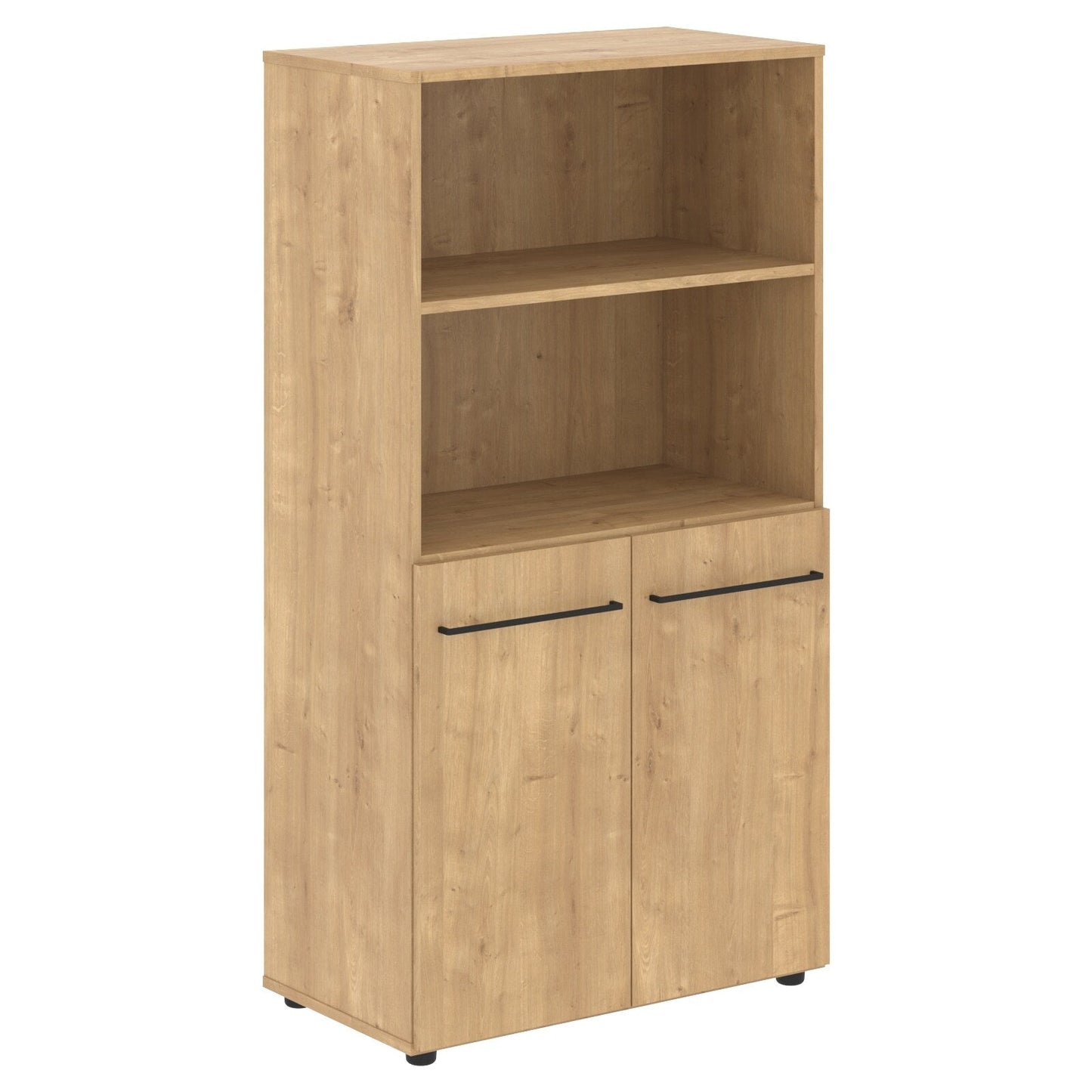 FULL HEIGHT CABINET, MADE IN E1 LAMINATE CHIPBOARD, WITH OPEN SHELVES AND WOODEN SWING DOOR by Treejar | Souqify
