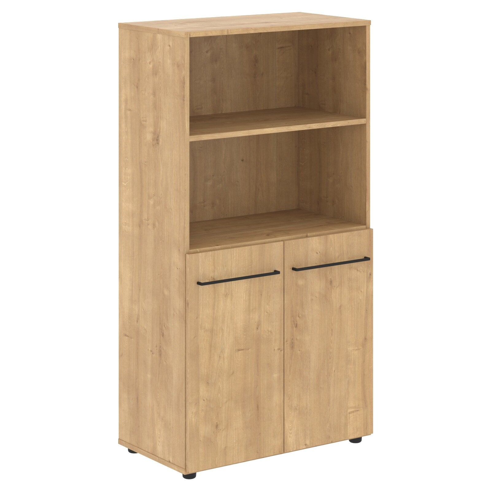 FULL HEIGHT CABINET, MADE IN E1 LAMINATE CHIPBOARD, WITH OPEN SHELVES AND WOODEN SWING DOOR by Treejar | Souqify