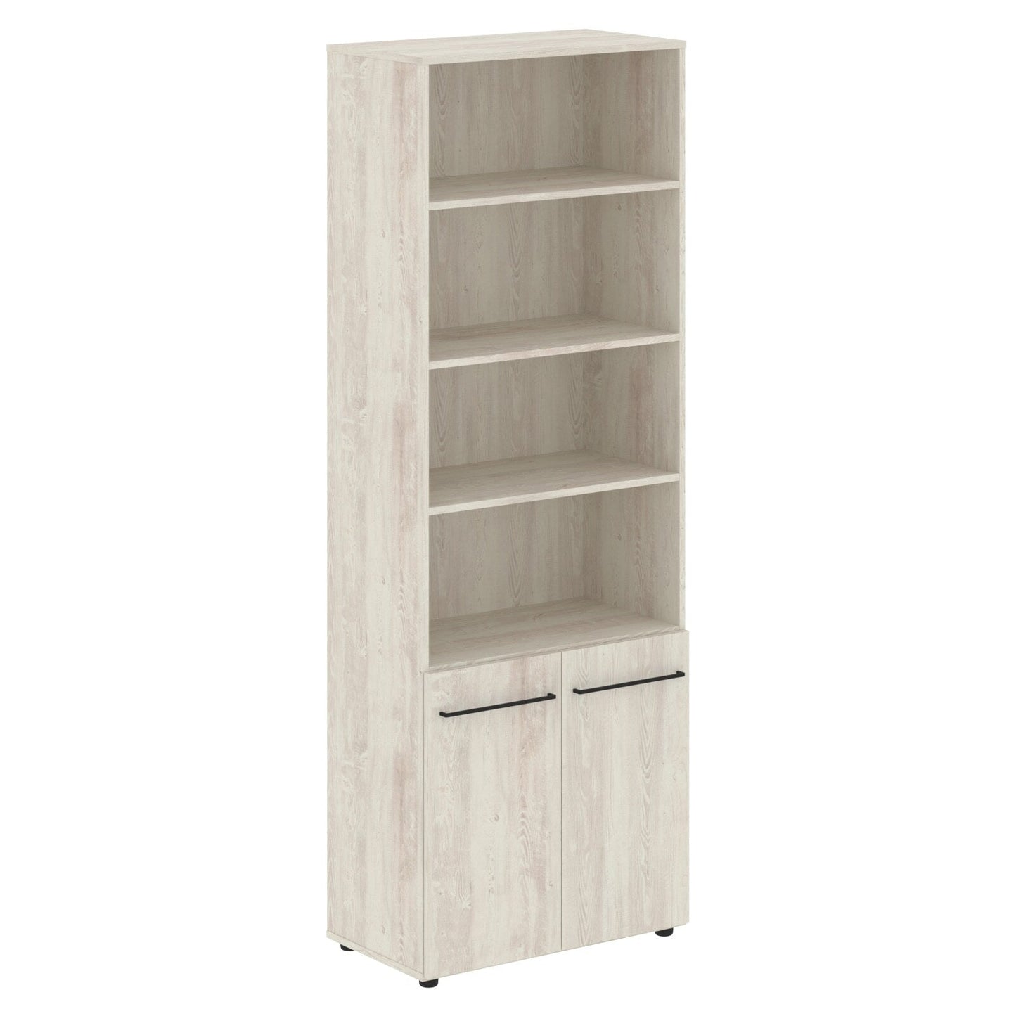 FULL HEIGHT CABINET, MADE IN E1 LAMINATE CHIPBOARD, WITH OPEN SHELVES AND WOODEN SWING DOOR by Treejar | Souqify