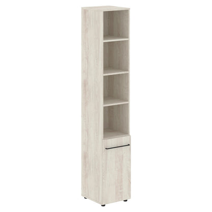 FULL HEIGHT CABINET, MADE IN E1 LAMINATE CHIPBOARD, WITH OPEN SHELVES AND WOODEN SWING DOOR by Treejar | Souqify