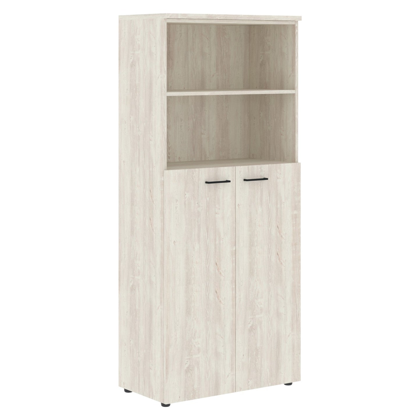 FULL HEIGHT CABINET, MADE IN E1 LAMINATE CHIPBOARD, WITH OPEN SHELVES AND WOODEN SWING DOOR by Treejar | Souqify