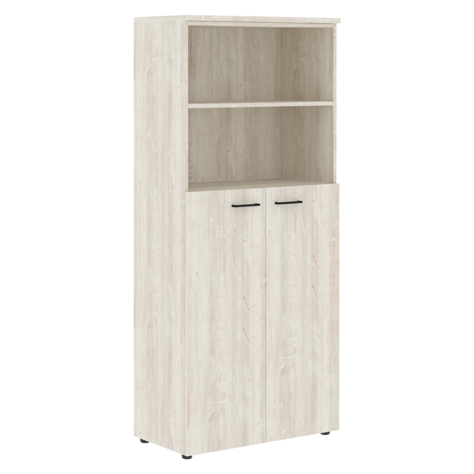 FULL HEIGHT CABINET, MADE IN E1 LAMINATE CHIPBOARD, WITH OPEN SHELVES AND WOODEN SWING DOOR by Treejar | Souqify