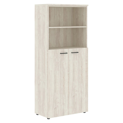 FULL HEIGHT CABINET, MADE IN E1 LAMINATE CHIPBOARD, WITH OPEN SHELVES AND WOODEN SWING DOOR by Treejar | Souqify