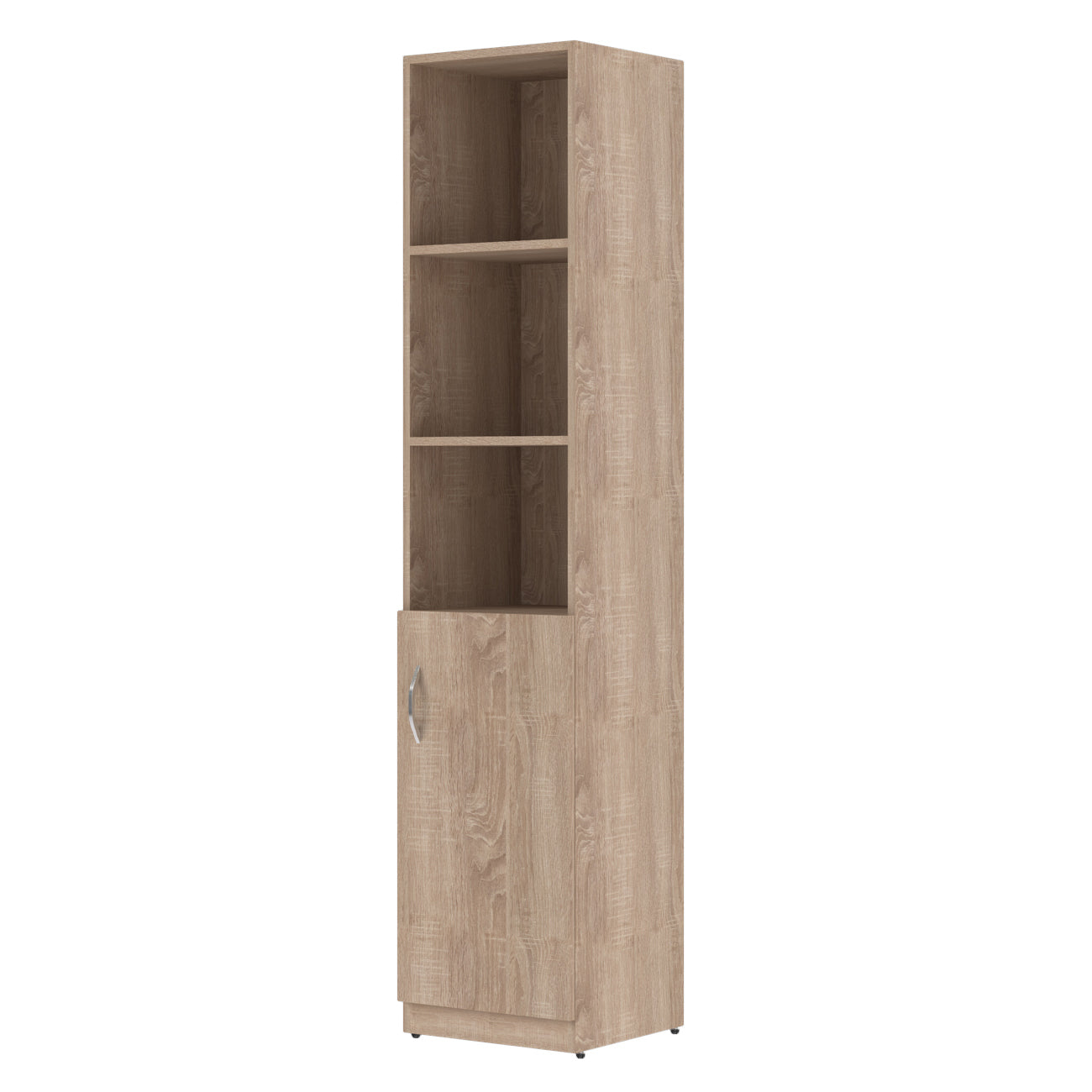 FULL HEIGHT CABINET MADE IN E1 LAMINATE CHIPBOARD WITH OPEN SHELVES AND WOODEN SWING DOORS 386x375x1817 White by Treejar | Souqify