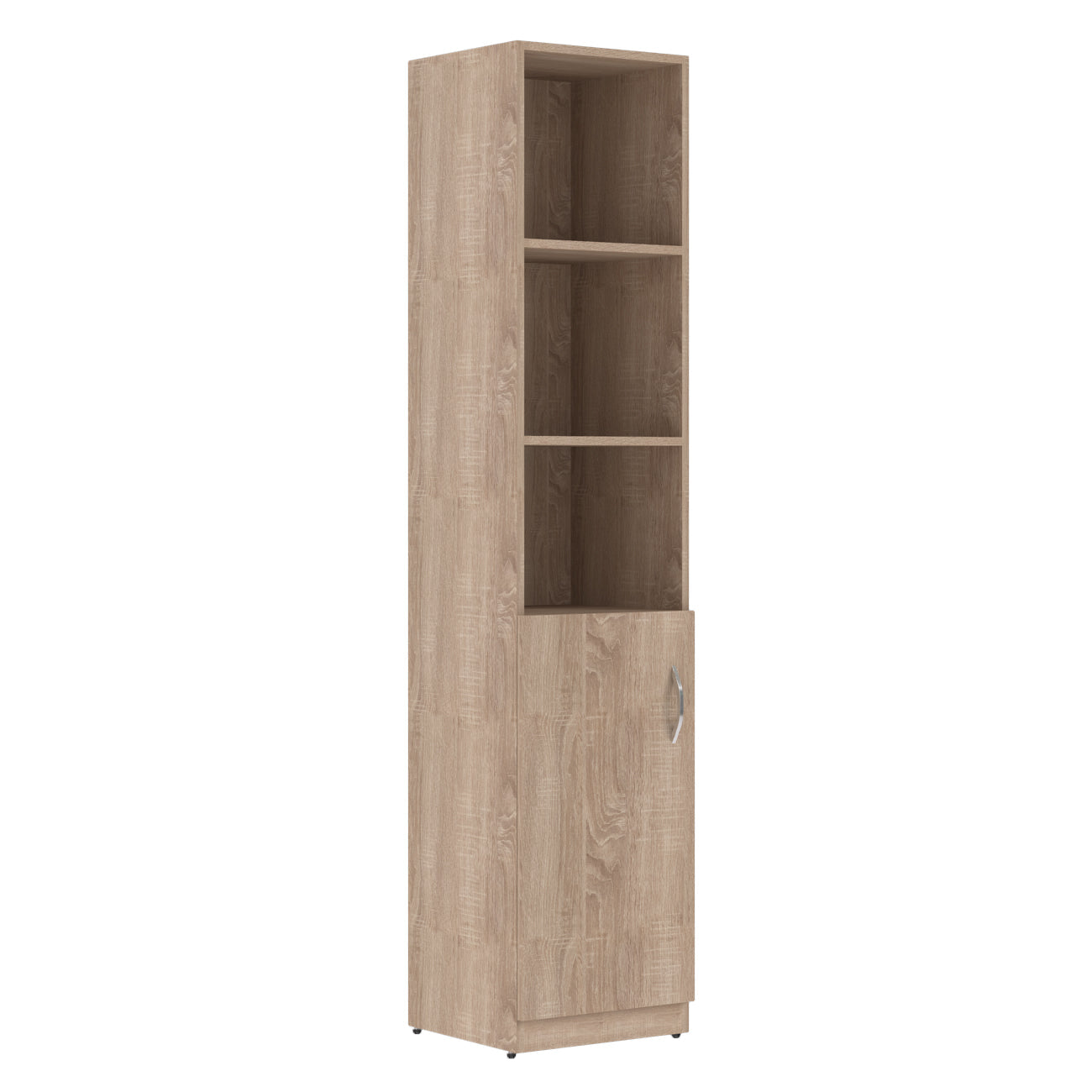 FULL HEIGHT CABINET MADE IN E1 LAMINATE CHIPBOARD WITH OPEN SHELVES AND WOODEN SWING DOORS 386x375x1817 White by Treejar | Souqify