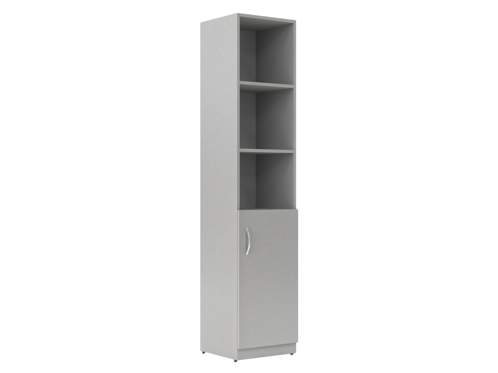 FULL HEIGHT CABINET MADE IN E1 LAMINATE CHIPBOARD WITH OPEN SHELVES AND WOODEN SWING DOORS 386x375x1817 White by Treejar | Souqify