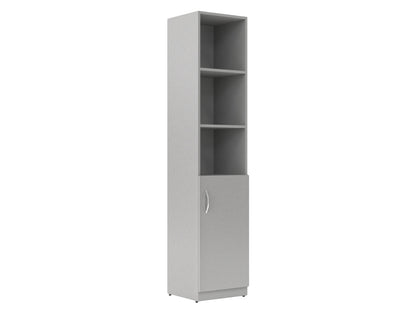 FULL HEIGHT CABINET MADE IN E1 LAMINATE CHIPBOARD WITH OPEN SHELVES AND WOODEN SWING DOORS 386x375x1817 White by Treejar | Souqify