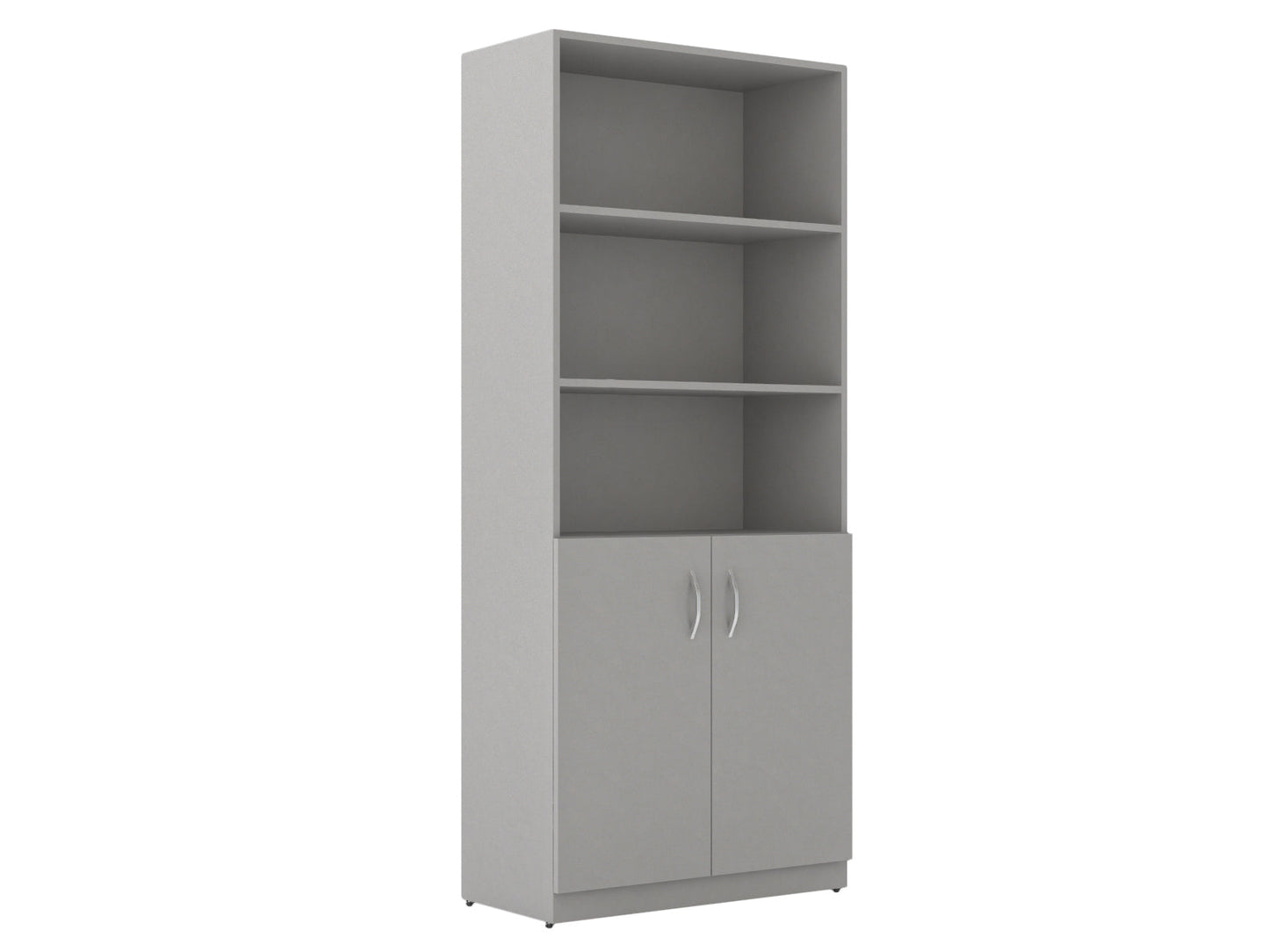 FULL HEIGHT CABINET MADE IN E1 LAMINATE CHIPBOARD WITH OPEN SHELVES AND WOODEN SWING DOORS 770x375x1817 White by Treejar | Souqify