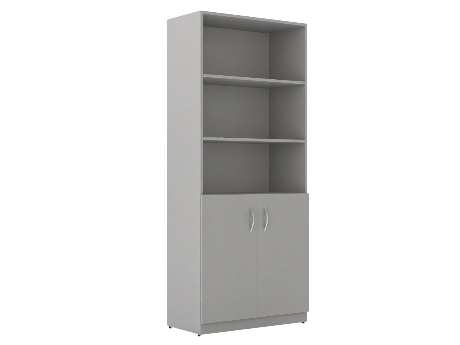 FULL HEIGHT CABINET MADE IN E1 LAMINATE CHIPBOARD WITH OPEN SHELVES AND WOODEN SWING DOORS 770x375x1817 White by Treejar | Souqify