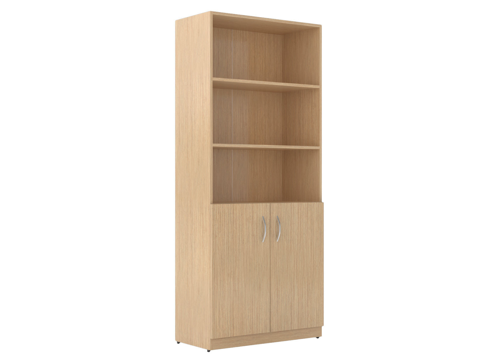 FULL HEIGHT CABINET MADE IN E1 LAMINATE CHIPBOARD WITH OPEN SHELVES AND WOODEN SWING DOORS 770x375x1817 White by Treejar | Souqify