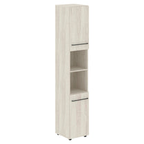 FULL HEIGHT CABINET, MADE IN E1 LAMINATE CHIPBOARD, WITH OPEN SHELVES AND WOODEN SWING DOORS by Treejar | Souqify