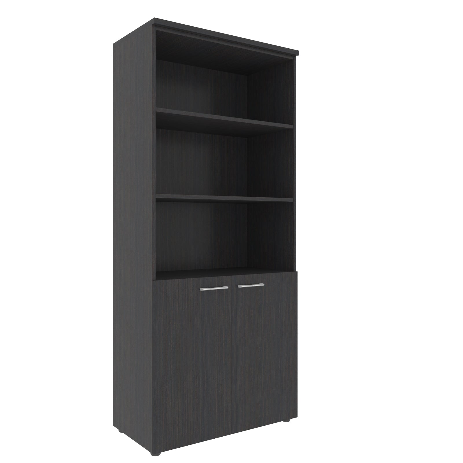 FULL HEIGHT CABINET, MADE IN E1 LAMINATE CHIPBOARD, WITH OPEN SHELVES AND WOODEN SWING DOORS by Treejar | Souqify