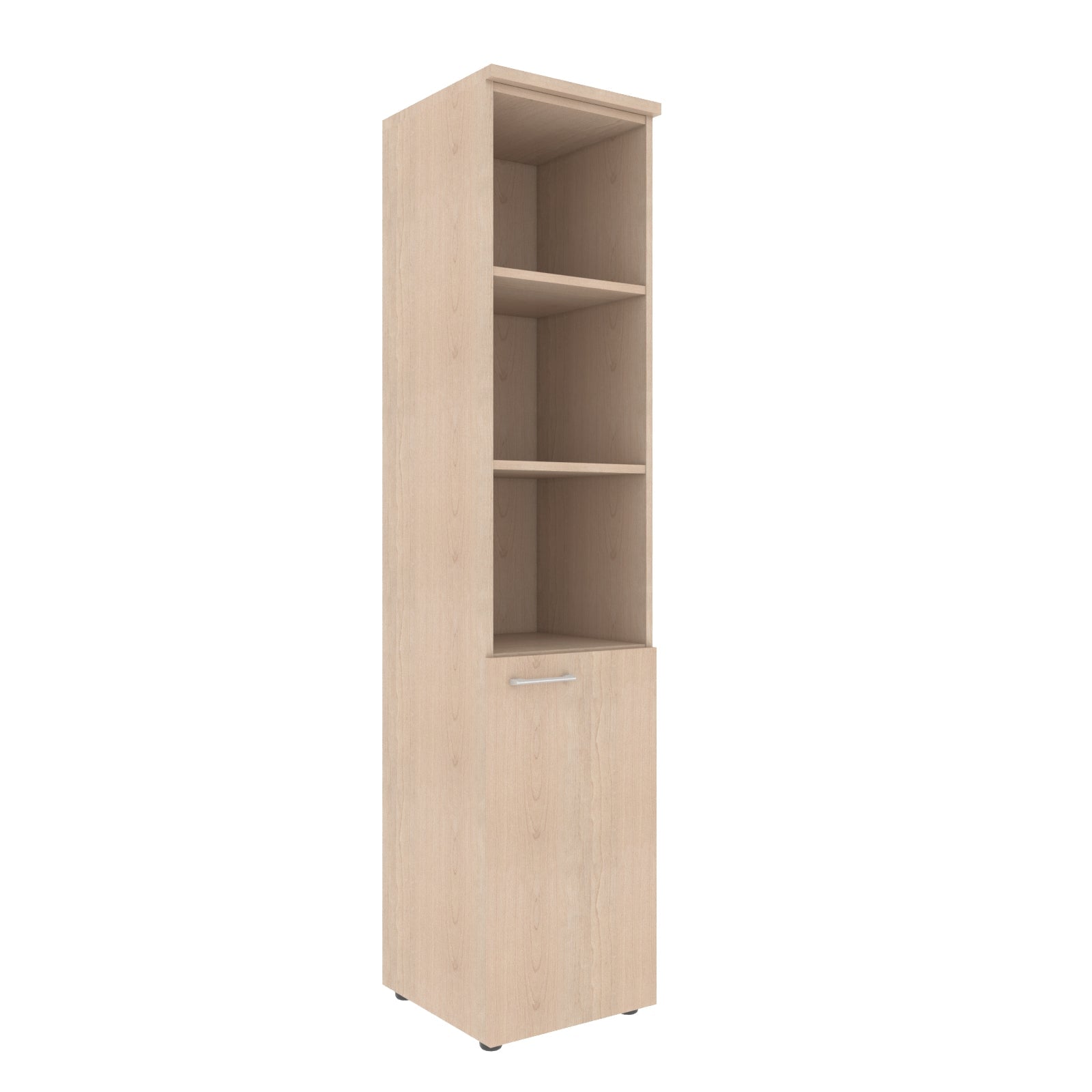 FULL HEIGHT CABINET, MADE IN E1 LAMINATE CHIPBOARD, WITH OPEN SHELVES AND WOODEN SWING DOORS by Treejar | Souqify