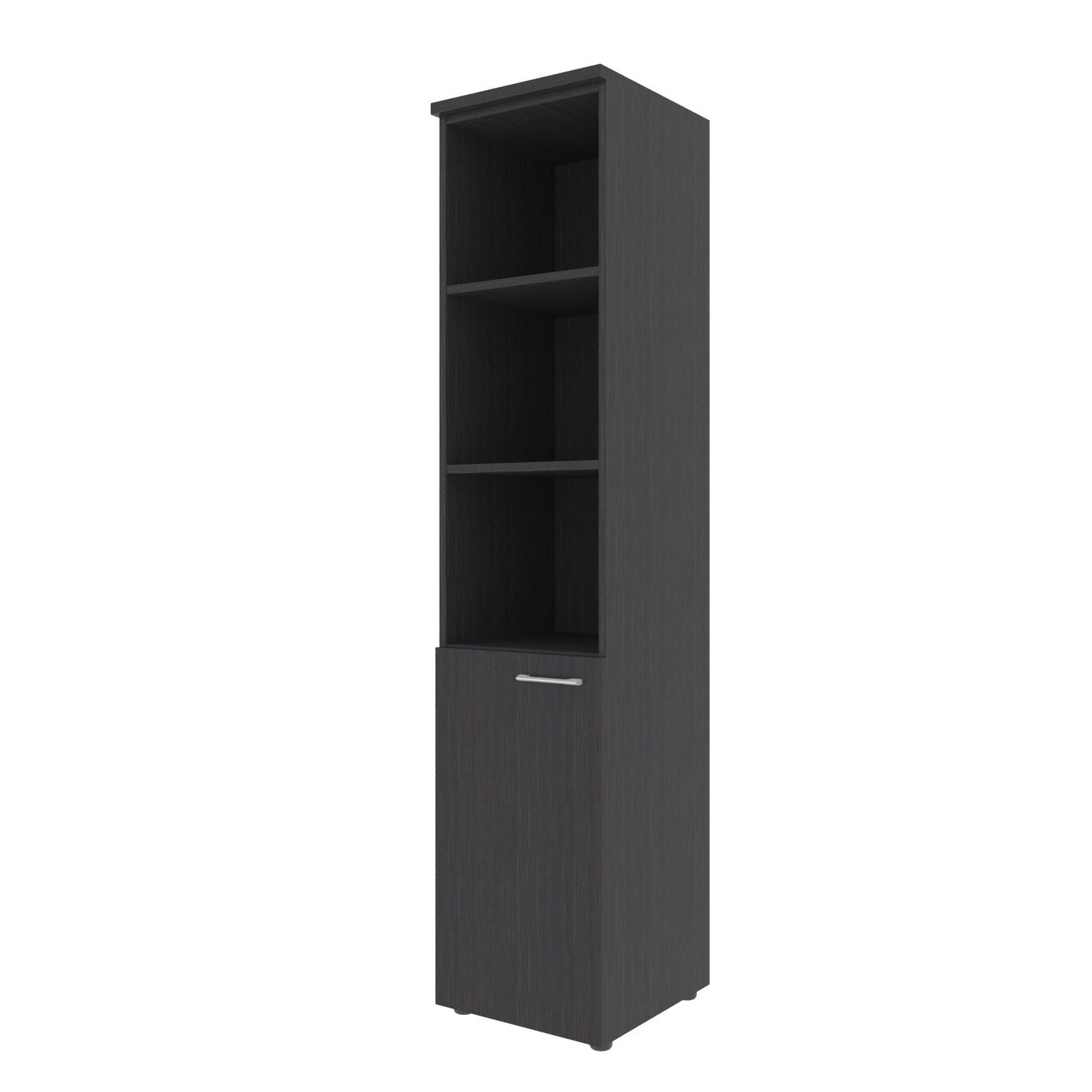FULL HEIGHT CABINET, MADE IN E1 LAMINATE CHIPBOARD, WITH OPEN SHELVES AND WOODEN SWING DOORS by Treejar | Souqify