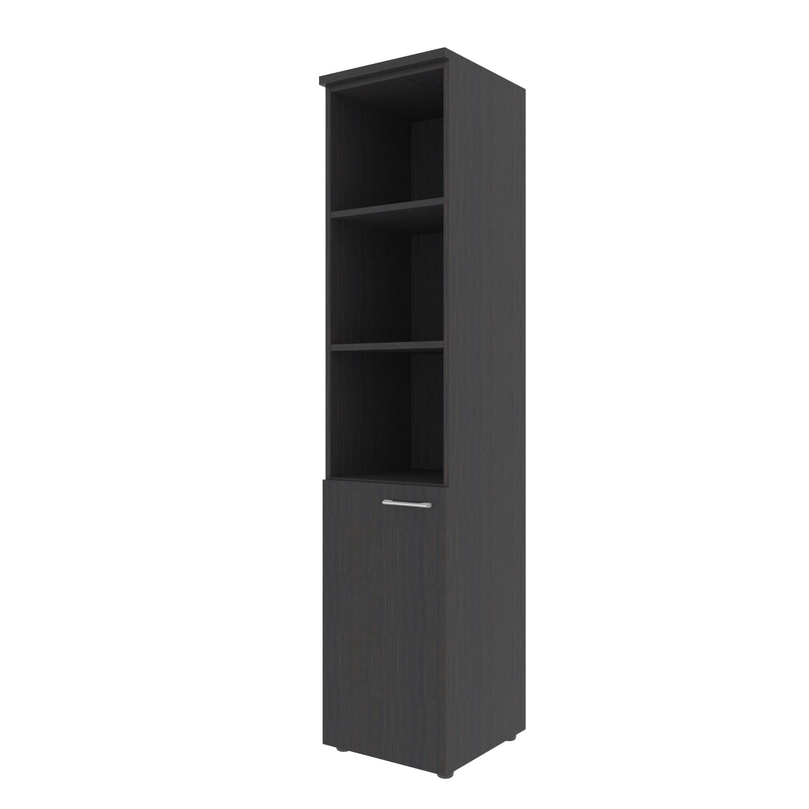 FULL HEIGHT CABINET, MADE IN E1 LAMINATE CHIPBOARD, WITH OPEN SHELVES AND WOODEN SWING DOORS by Treejar | Souqify