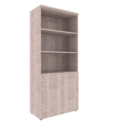 FULL HEIGHT CABINET, MADE IN E1 LAMINATE CHIPBOARD, WITH OPEN SHELVES AND WOODEN SWING DOORS by Treejar | Souqify