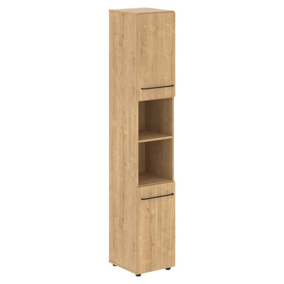 FULL HEIGHT CABINET, MADE IN E1 LAMINATE CHIPBOARD, WITH OPEN SHELVES AND WOODEN SWING DOORS by Treejar | Souqify