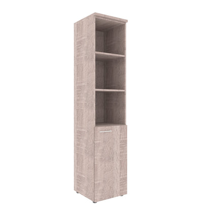 FULL HEIGHT CABINET, MADE IN E1 LAMINATE CHIPBOARD, WITH OPEN SHELVES AND WOODEN SWING DOORS by Treejar | Souqify