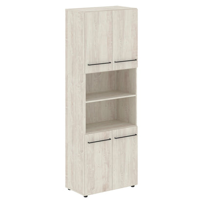 FULL HEIGHT CABINET, MADE IN E1 LAMINATE CHIPBOARD, WITH OPEN SHELVES AND WOODEN SWING DOORS by Treejar | Souqify