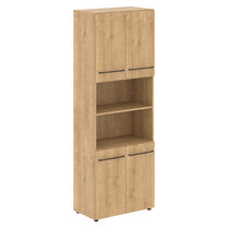 FULL HEIGHT CABINET, MADE IN E1 LAMINATE CHIPBOARD, WITH OPEN SHELVES AND WOODEN SWING DOORS by Treejar | Souqify