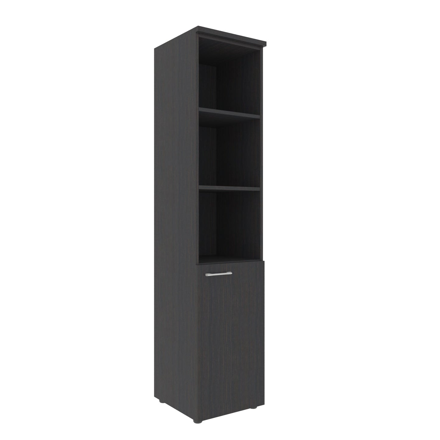 FULL HEIGHT CABINET, MADE IN E1 LAMINATE CHIPBOARD, WITH OPEN SHELVES AND WOODEN SWING DOORS by Treejar | Souqify