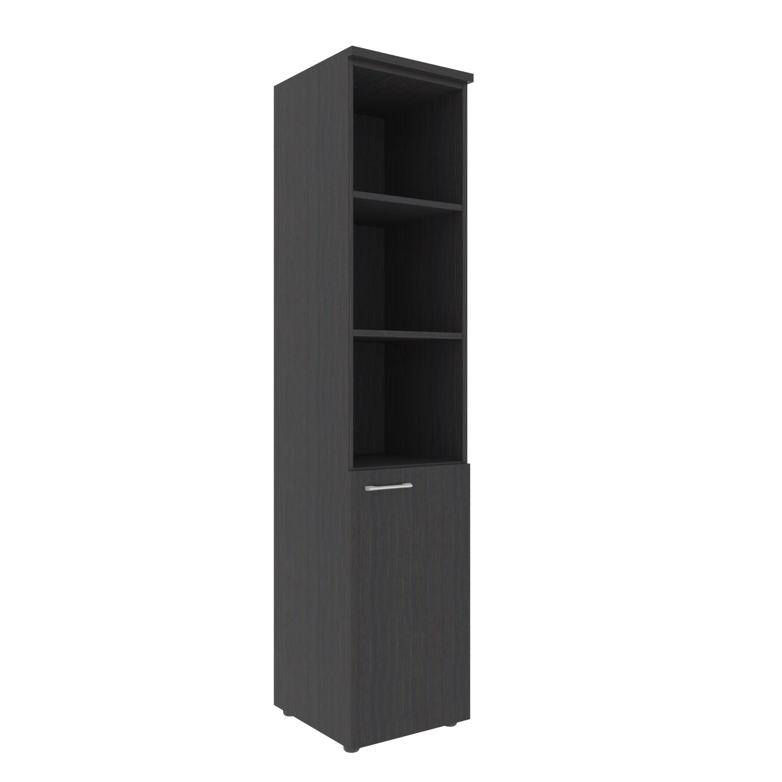 FULL HEIGHT CABINET, MADE IN E1 LAMINATE CHIPBOARD, WITH OPEN SHELVES AND WOODEN SWING DOORS by Treejar | Souqify