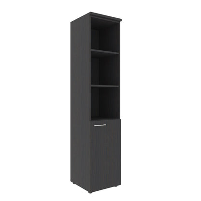 FULL HEIGHT CABINET, MADE IN E1 LAMINATE CHIPBOARD, WITH OPEN SHELVES AND WOODEN SWING DOORS by Treejar | Souqify