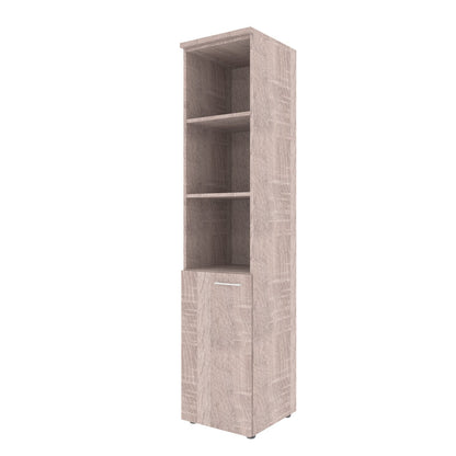 FULL HEIGHT CABINET, MADE IN E1 LAMINATE CHIPBOARD, WITH OPEN SHELVES AND WOODEN SWING DOORS by Treejar | Souqify