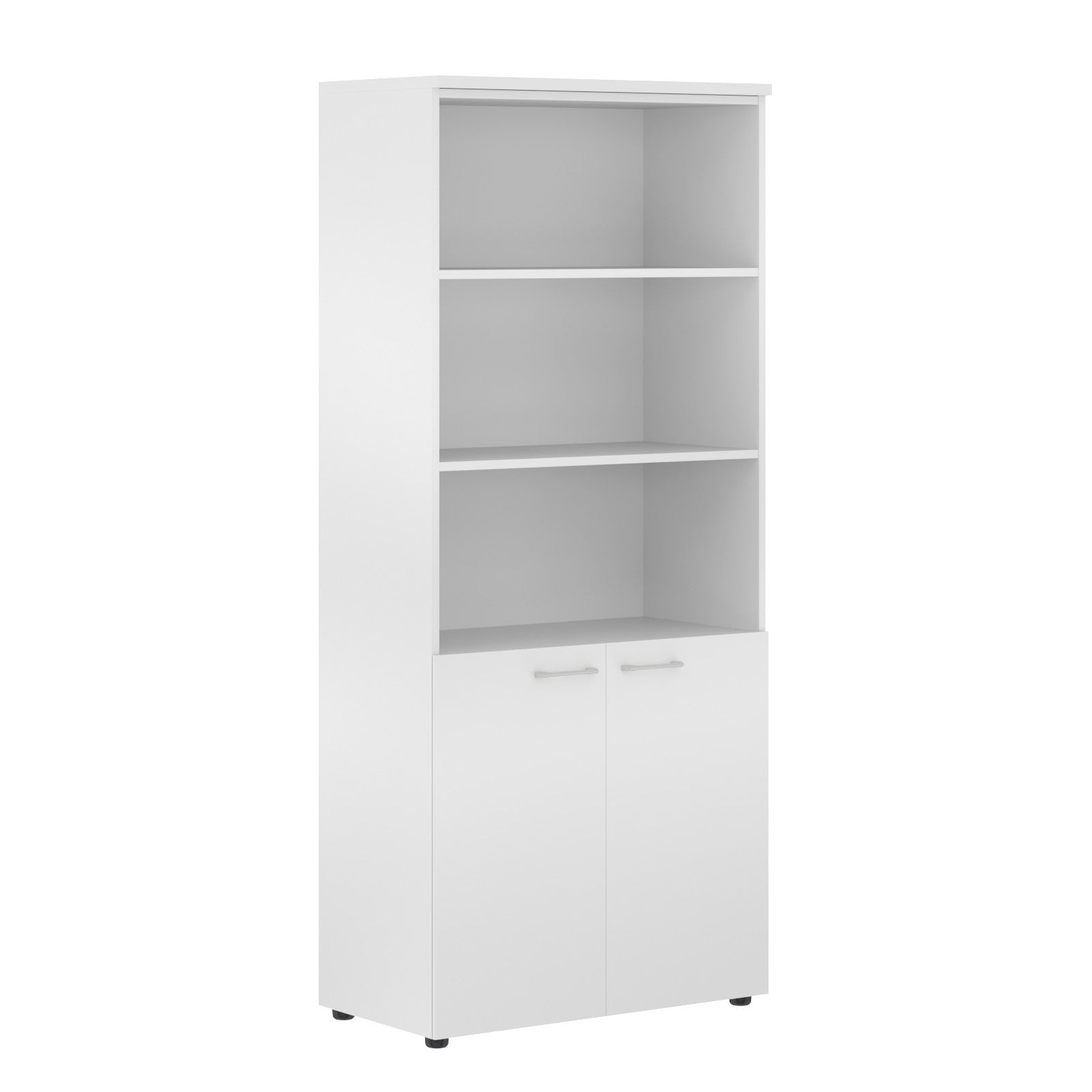 FULL HEIGHT CABINET, MADE IN E1 LAMINATE CHIPBOARD, WITH OPEN SHELVES AND WOODEN SWING DOORS by Treejar | Souqify