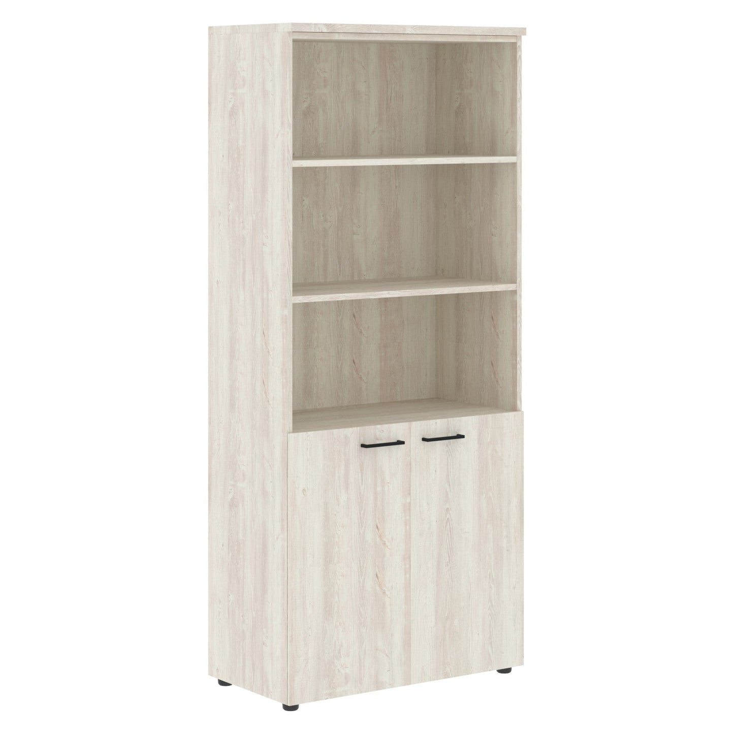 FULL HEIGHT CABINET, MADE IN E1 LAMINATE CHIPBOARD, WITH OPEN SHELVES AND WOODEN SWING DOORS by Treejar | Souqify